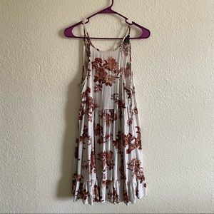American Eagle Outfitters White Floral Tassle Dress